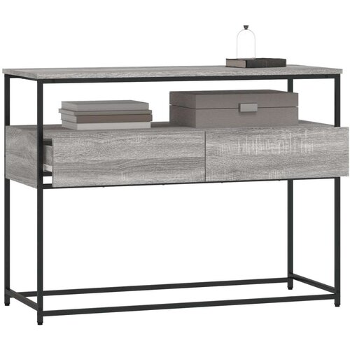  Konzolni stol siva boja hrasta 100x40x75 cm konstruirano drvo Slike