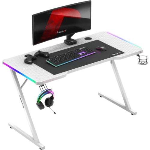 Huzaro Hero 2.5 White RGB gaming desk Cene