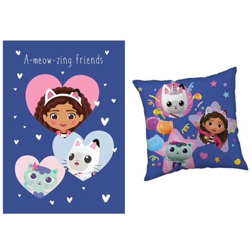 Gabby&amp;#039;s Dollhouse Gabbys Dollhouse polar blanket + cushion set Slike