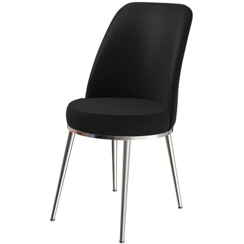 Hanah home set trpezarijskih stolica Dexa 2 kom, crna tkanina Babyface, hromirane metalne noge Cene