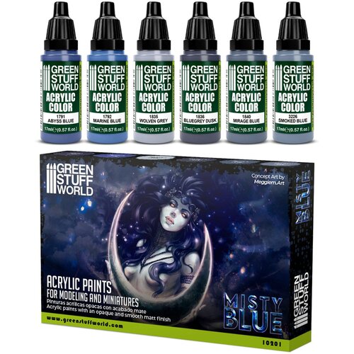 Green Stuff World Paint Set - Misty Blue | Set Akrilnih Boja x6 Cene