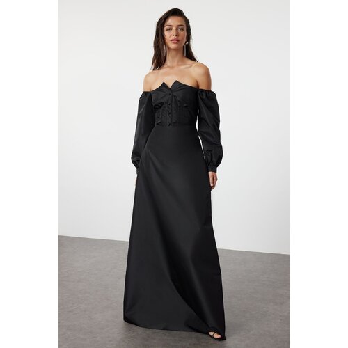 Trendyol Black A-Line Woven Long Evening Dress & Graduation Dress Cijene