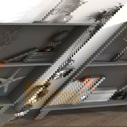 VidaXL Komoda tamnosiva 85 x 35 x 80 cm od masivne borovine Slike