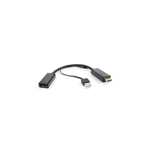  HDMI adapter GEMBIRD DSC-HDMI-DP HDMI to DisplayPort converter, black, USB powerd Slike