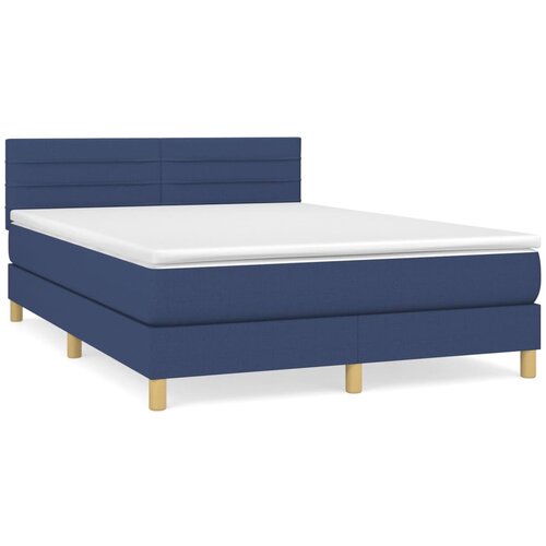 Maison Chic Box spring postelja - Vzmetna postelja z vzmetnico modra 140x200 cm blago SL21098, (21880640) Cene