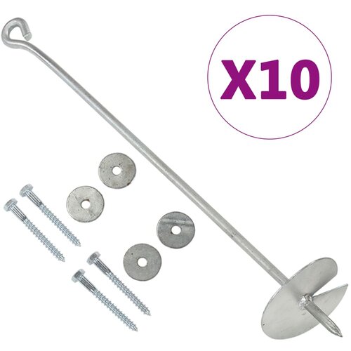 vidaXL Sidra za tlo 10 kom 10 x 60 cm od pocinčanog metala Cijene
