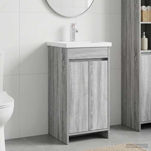  Kupaonski umivaonik s sudoperom Siva Sonoma 42 x 40 x 84,5 cm Cijene