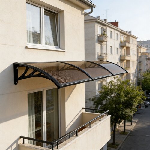Alberg Nadstre&amp;scaron;nica 300&amp;times;100 cm bronza sa crnim nosačem ( AGC&amp;ndash;300100&amp;ndash;BZBK ) Slike