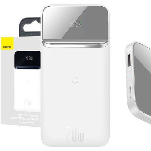 Baseus Powerbank Magnetic 10000mAh 20W (bel), (20628083) Cene