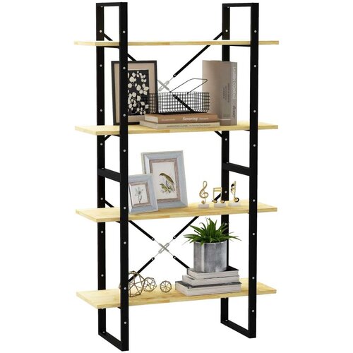 VidaXL Knjižna omara 4-nadstropna 80x30x140 cm trdna borovina Slike
