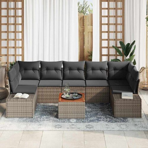  Sjedeća garnitura za vrt 8 kom. Siva poliratan 289 x 154 x 69 cm Cijene