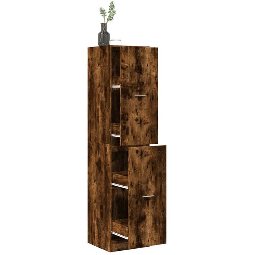 vidaXL Lekarniška omara dimljeni hrast 40x41x174,5 cm inženirski les Cene