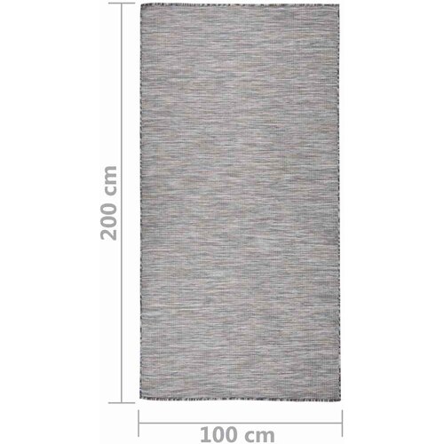  Vanjski tepih ravnog tkanja 100 x 200 cm smeđe-plava Slike