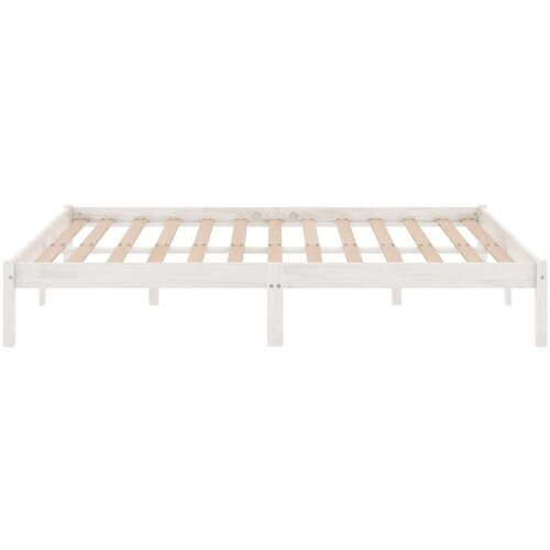 VidaXL okvir za krevet od masivne borovine bijeli 200 x 200 cm Slike