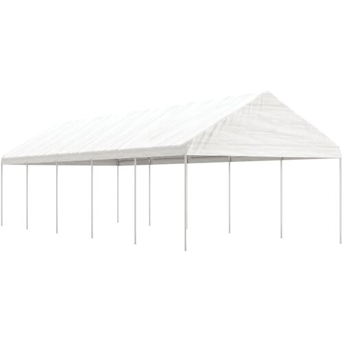 VidaXL Sjenica s krovom bijela 11 15 x 4 08 x 3 22 m polietilen Slike