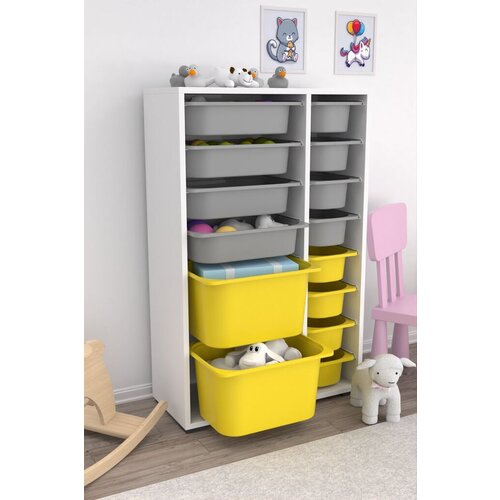 Hanah home višenamenska polica rine 2D4K8U white grey yellow Cene