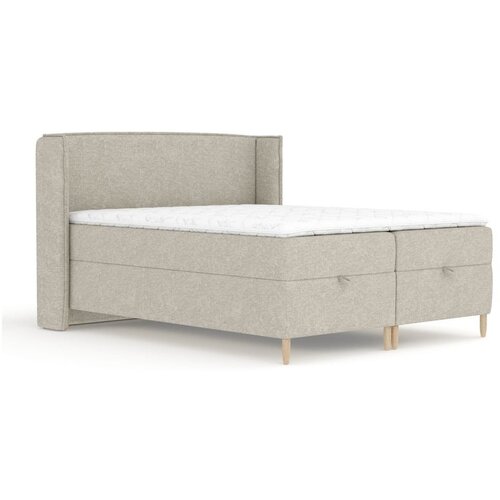 Maison de Rêve Svetlo siva boxspring postelja s prostorom za shranjevanje 180x200 cm Monpelli – Cene