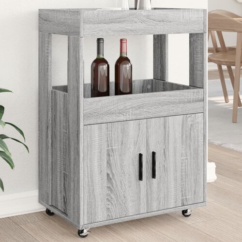 Barska kolica boja smeđeg hrasta 50x41x89 cm konstruirano drvo Cijene