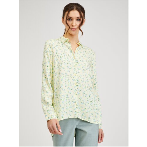 Orsay Light yellow women&amp;#039;s floral shirt - Women Slike