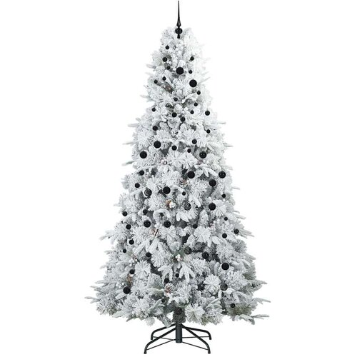 VidaXL Umjetno božićno drvce s nogom s stalakom Zelena 240 cm PE i PVC Slike
