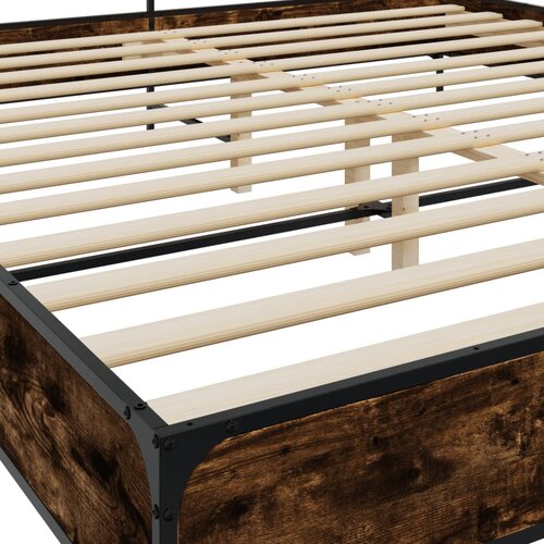  Okvir kreveta boja hrasta 180x20 cm konstruirano drvo i metal Slike