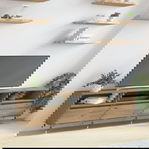 vidaXL TV Kabinet Artisan Hrast Iverica, Puno drvo Velik TV Stalak Cijene