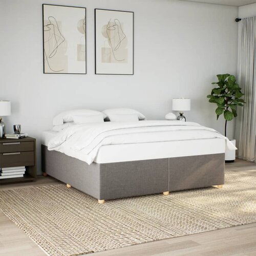 Okvir za krevet bez madraca smeđesivi 200x200 cm od tkanine Slike