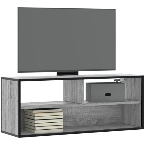 VidaXL TV omarica siva sonoma 100x31x39,5 cm inženirski les in kovina Slike
