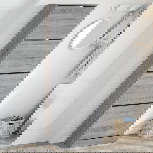 VidaXL Ormarić za cipele s 4 ladice siva boja hrasta 60x34x187 5 cm Slike