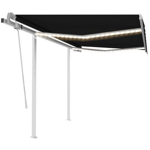 VidaXL Tenda na ručno uvlačenje s LED svjetlima 3 5 x 2 5 m antracit Slike
