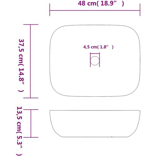  Nadpultni umivalnik črn pravokoten 48x37,5x13,5 cm ke Slike