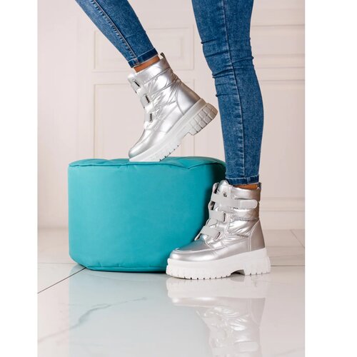SHELOVET Women&amp;#039;s snow boots with Velcro silver Slike