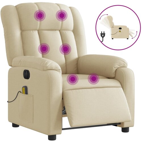 Maison Chic Električni masažni stol - Relax naslanjač krem blago, (22061331) Slike