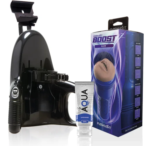 Fleshlight Komplet - Universal Launch + Masturbator Blow LM Flesh RP + Lubrikant