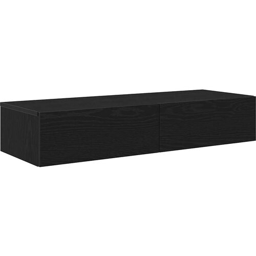 vidaXL Stenska polica s predali črn 100x36x19 cm inženirski les Cene