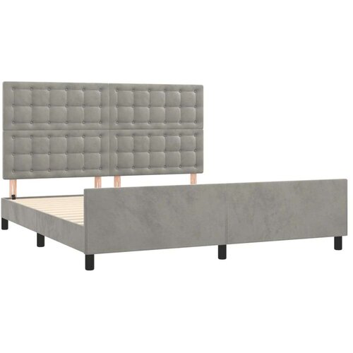  Okvir Za krevet s uzglavljem svjetlosivi 180x200 cm bar&amp;scaron;unasti Slike