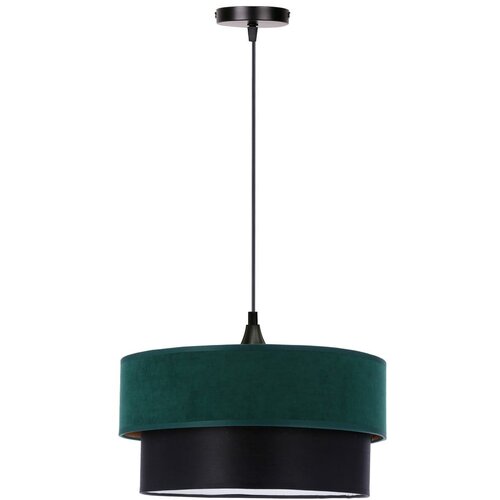 Candellux Lighting Petrolej zelena/crna viseća svjetiljka s tekstilnim sjenilom &amp;oslash; 35 cm Solanto &amp;ndash; Slike