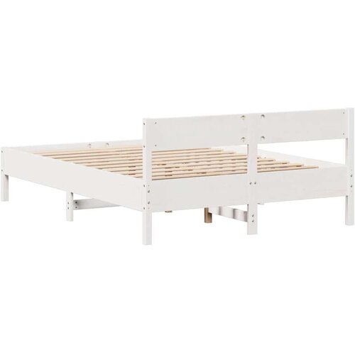 VidaXL Okvir kreveta bez madraca bijeli 150x200 cm od masivne borovine Slike