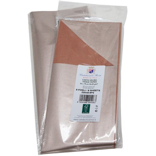  PAPIR UKRASNI TISSUE 50X75CM PK6 CARTOTECNICA ROSSI Z8045 METALIK BAKRENO-PLATINASTI BLIS. Cene