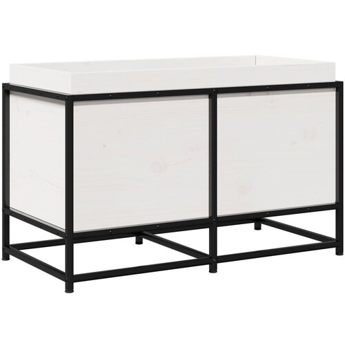 Maison Chic Vrtno cvetlično korito - Cvetlični Lonec belo 80x40x50 cm trdna borovina, (21789091) Slike