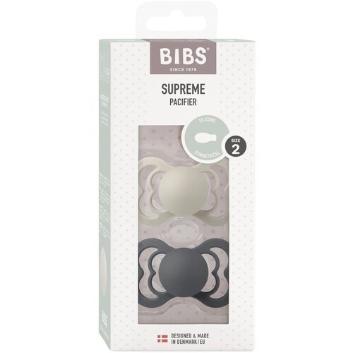 Bibs tolažilna duda - silikon Supreme s simetričnim cucljem 6-18 m 2/1 sand/iron Cene