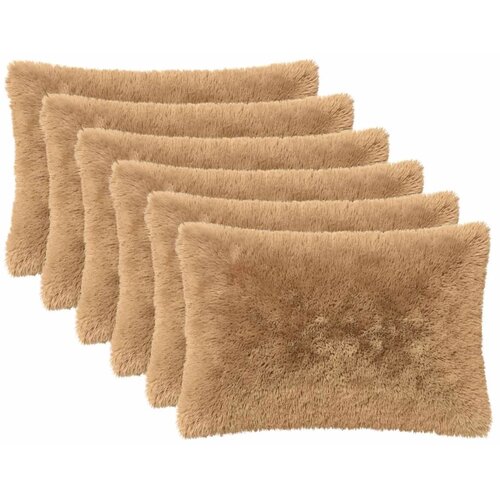  Presvlaka za jastuk 6 pcs HEERLEN Sivosmeđa 40 x 60 cm PV flis - Sivosmeđa 40 x 60 cm 6 Slike