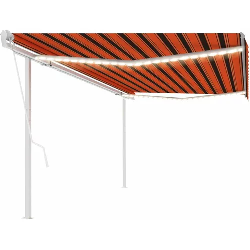  Automatska tenda sa senzorom LED 5 x 3 5 m narančasto-smeđa
