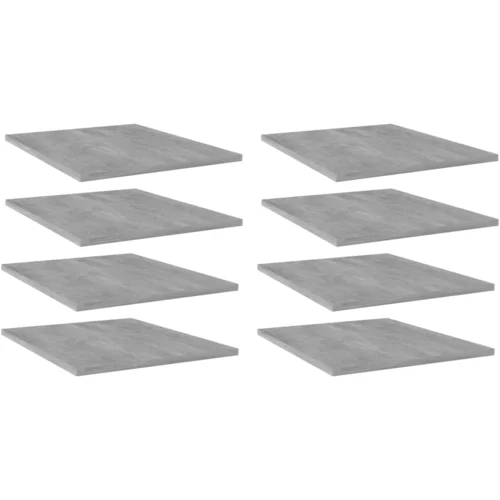 Police za knjige 8 kom siva boja betona 40x50x1,5 cm od iverice