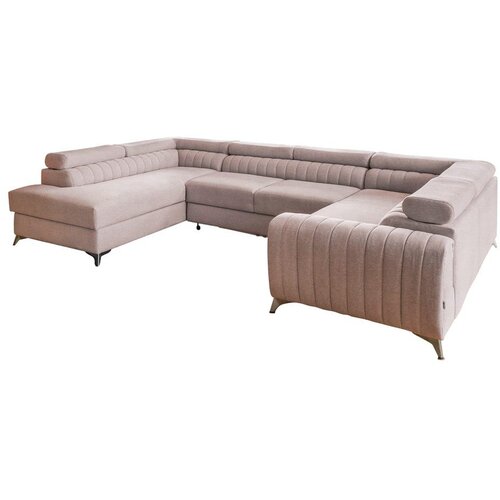 ELTAP Rožnata raztegljiva/s prostorom za shranjevanje kotna sedežna garnitura (levi kot/v obliki črke "U") Louis – Cene