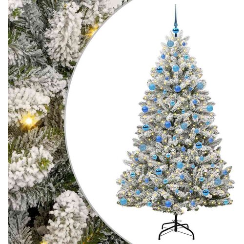  Umjetno božićno drvce Zelena i bijela 180 cm PVC i metal Slike