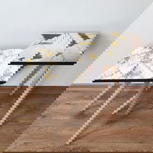 Hanah home 2Shp474 - white whitegoldgrey nesting table (2 pieces) Cene