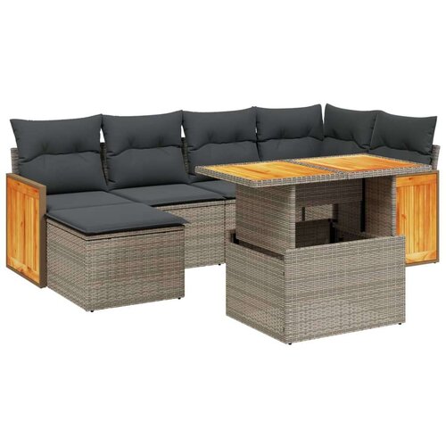 vidaXL 7-dijelni set vrtnih sofa sivi od poliratana Cijene