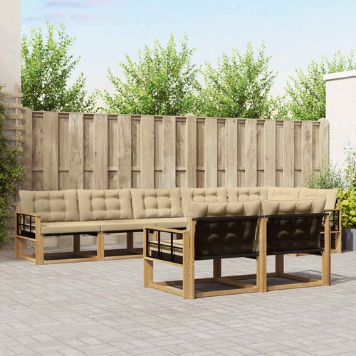  Set vanjskih sofa 8 kom. Bijela i bež Smeđa 406 x 168,5 x 73 cm Cene