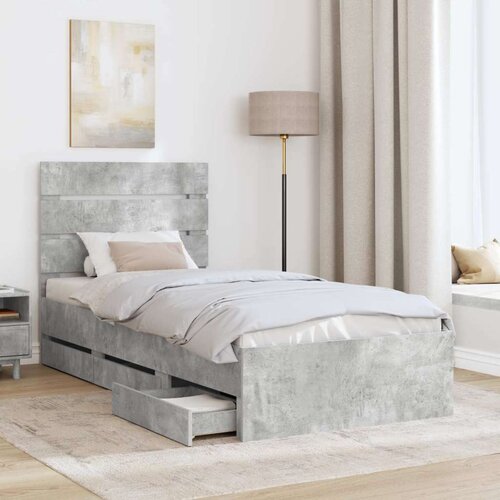  Okvir za krevet s ladicama Betonski sivi 75 x 190 cm - Beton siva 75 x 190 cm Slike